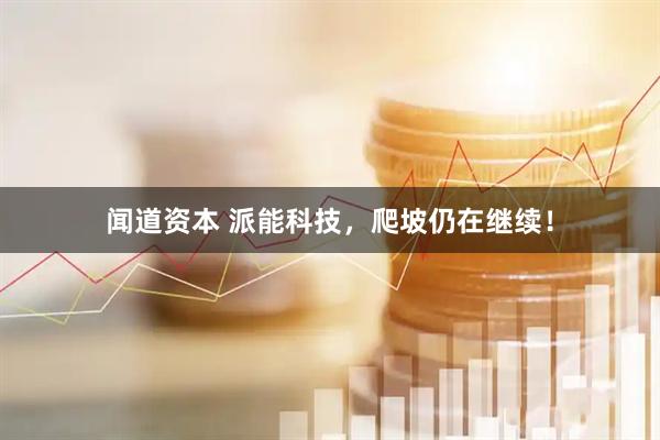 闻道资本 派能科技，爬坡仍在继续！